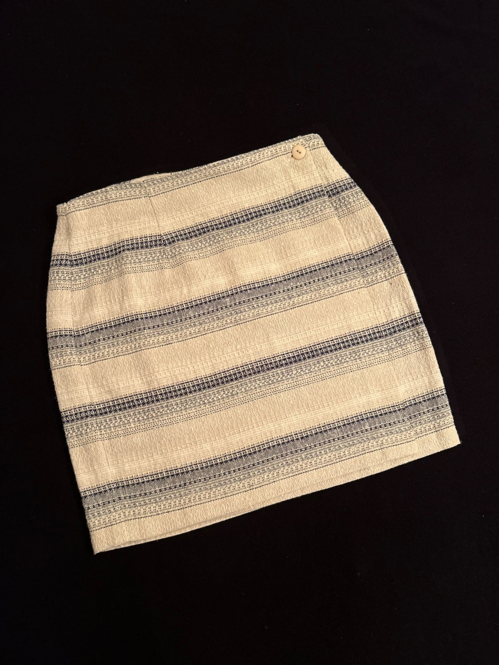 Cream and Navy Striped Women’s Mini Skirt